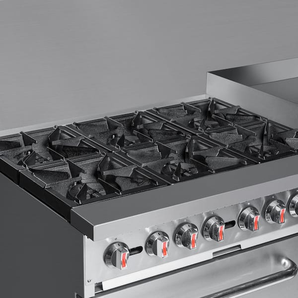 60 Gas Range 6 Burner Infrared Dual Griddle Wolf Rangetop