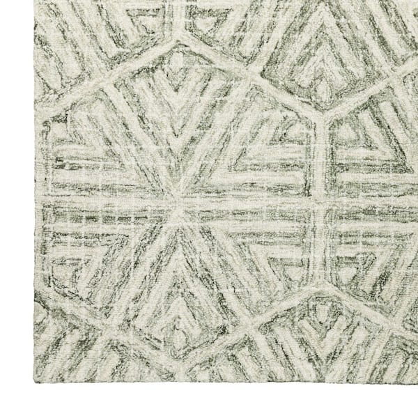 8 X 10 Gray, Ivory Geometric Washable Area Rug Runner Rug