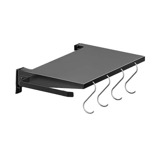 1-Piece Foldable Griddle Side Shelf for Blackstone 28 in. Griddle, Grill Accessory with Towel Holder & 4 Hooks