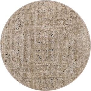 Chateau Quincy Beige 4' 0 x 4' 0 Round Rug