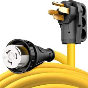 50 ft. Power Extension Cord Indoor/Outdoor with Power Indicator 125-Volt/250-Volt - 50 AMP Twist Locking in Yellow