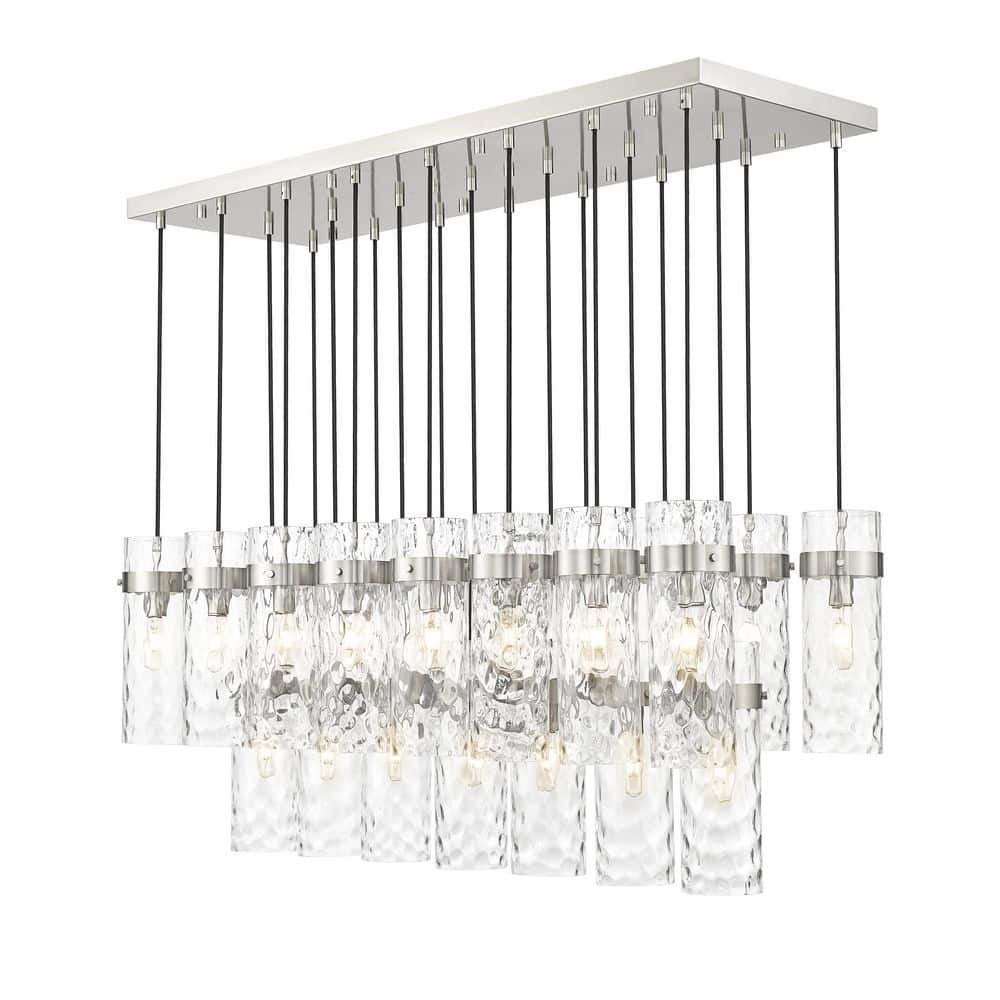 Fontaine 23 Light Brushed Nickel Chandelier for Indoor Use with No Bulbs In