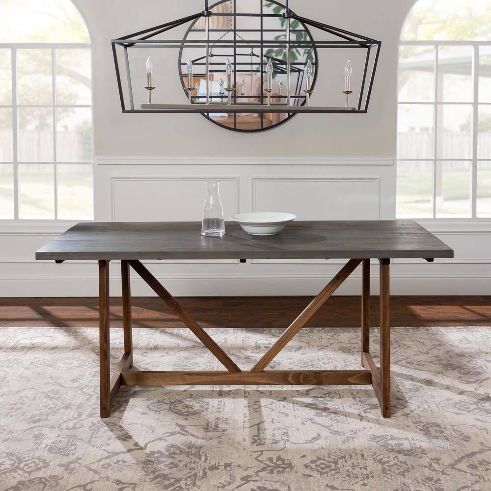 Farmhouse Haven 72" Reclaimed Pine Wood Rustic Dining Table