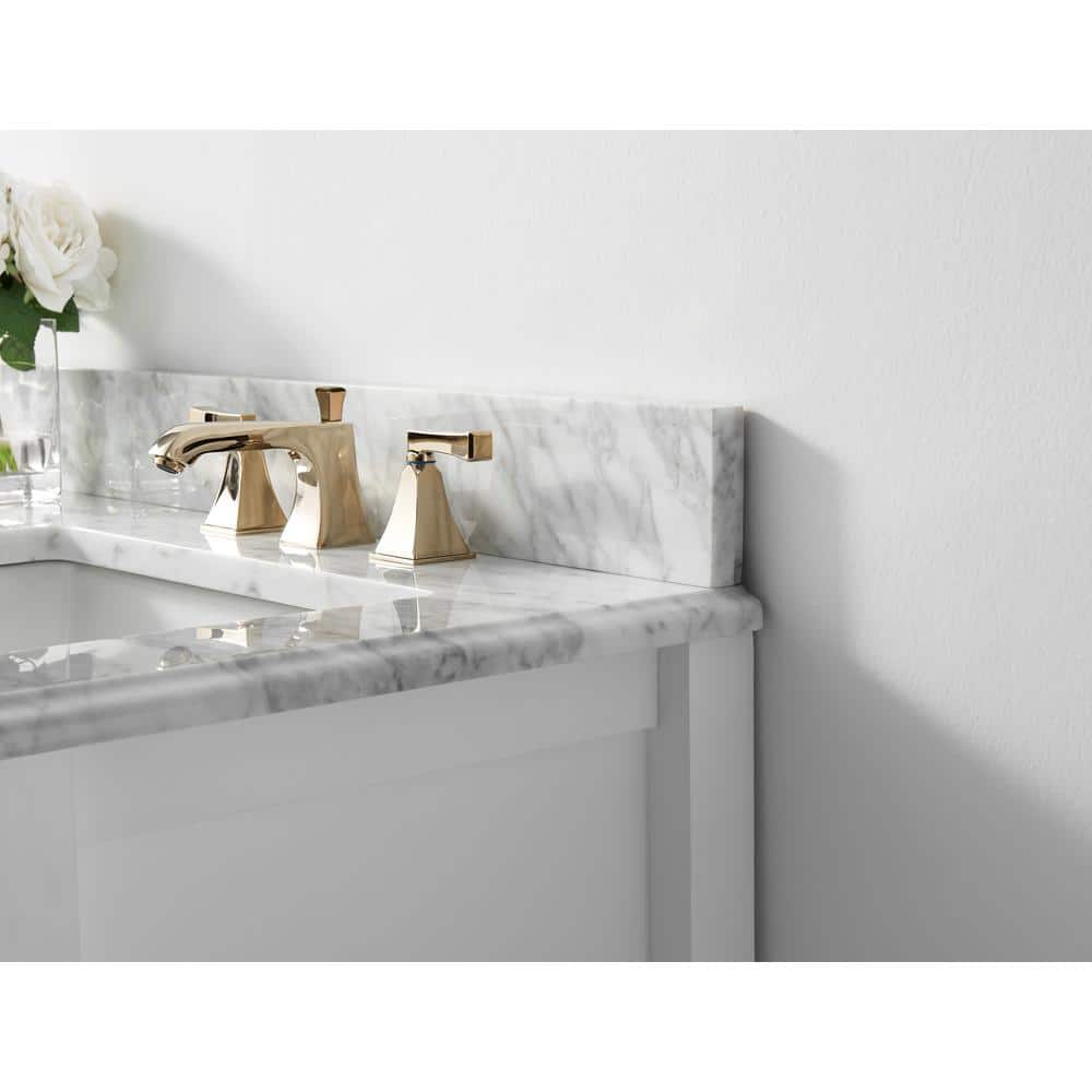 Hayley 60" White Farmhouse Double Basin Wood Vanity Set