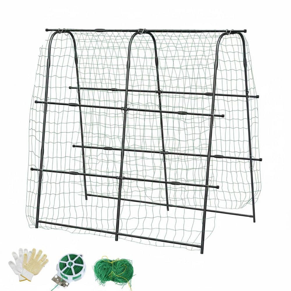 63in Metal U-Shaped Arch Garden Trellis with Nylon Netting Plant Support Frame for Climbing Vegetables Flowers Vines price history on PriceWatchPro