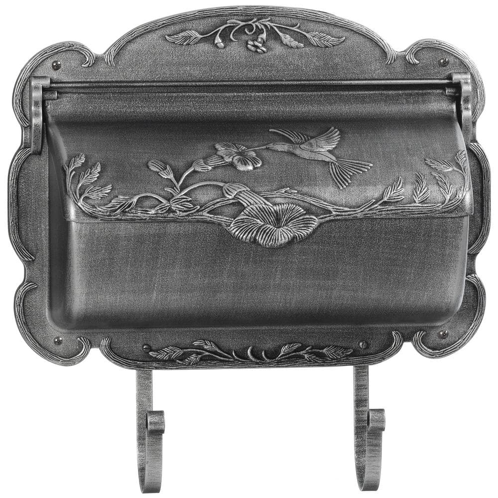 Hummingbird Cast Aluminum Mailbox, Swedish Silver