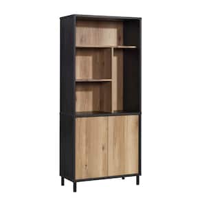 Acadia Way 69.724 in. Raven Oak 5-Shelf Accent Bookcase with Doors