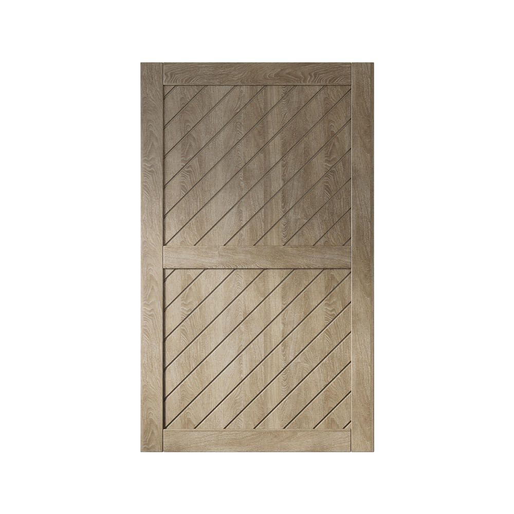 XT1 42 in. x 80 in. C-Panel Solid Core Classic Gray Slanted Stripe Design Pine Wood Interior Sliding Barn Door Slab price history on PriceWatchPro