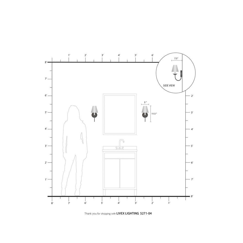 Black Steel Wall Sconce with Off-White Shade