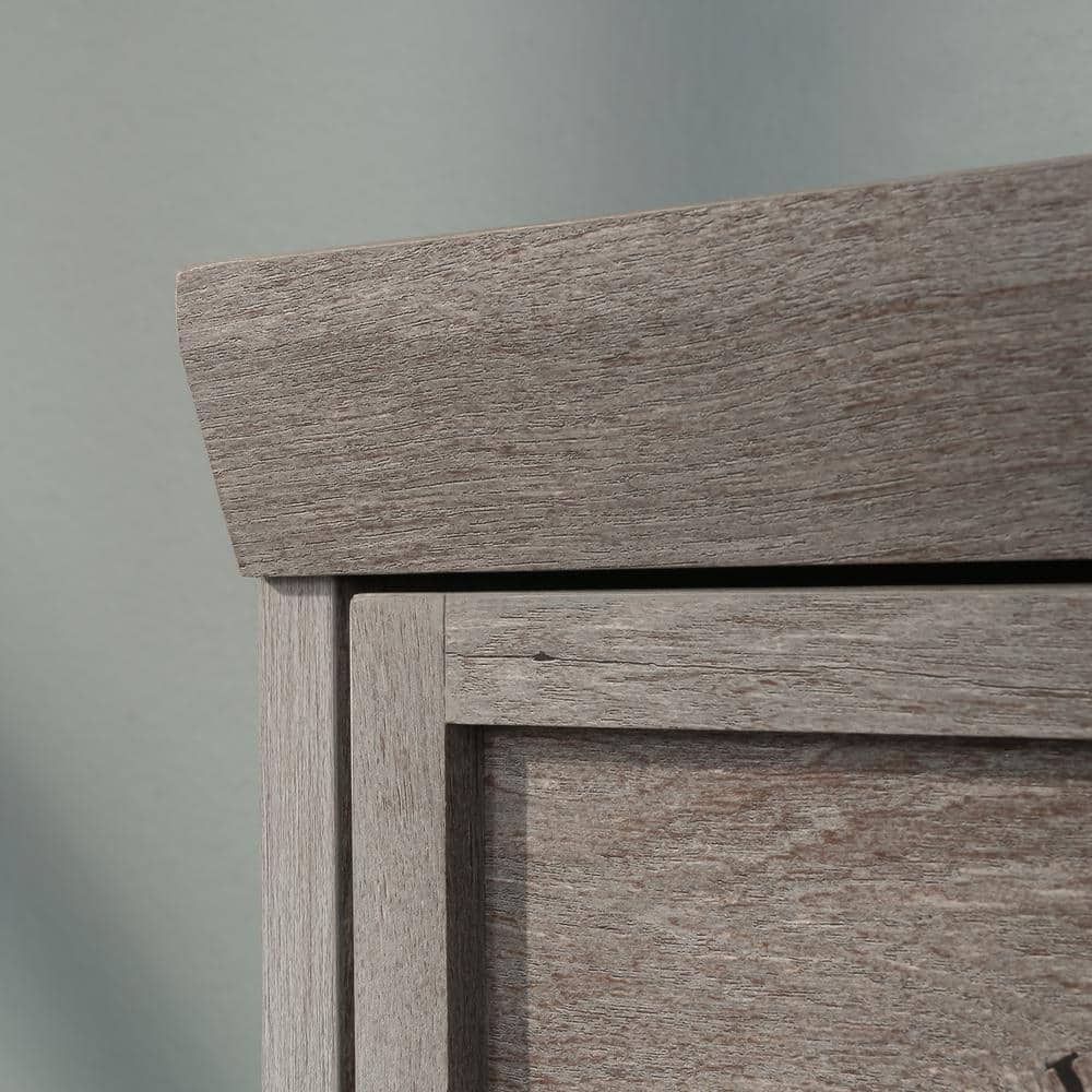 Mystic Oak and White Craft Storage Hutch with Adjustable Shelf