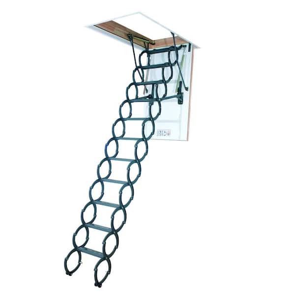 Fakro LST 9 ft. 6 in., 27 in. x 31 in. Insulated Steel Scissor Attic Ladder with 350 lb. Load Capacity Not Rated