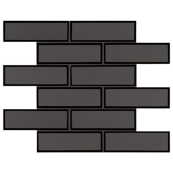 Metallic Gray Bevel Subway 12 in. x 12 in. Glass Mesh-Mounted Mosaic Wall Tile (9.6 sq. ft. / Case)