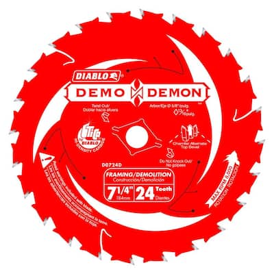 Demo Demon 7-1/4 in. 24-Tooth Framing/Demolition Circular Saw Blade