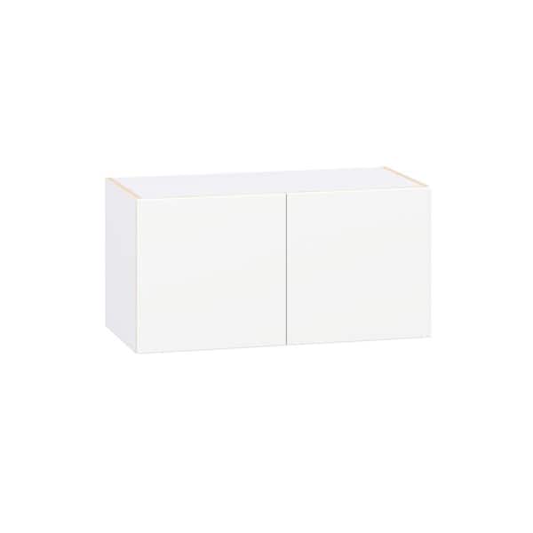 Timberline 30 in. W x 14 in. D x 15 in. H Assembled Slab Wall Bridge Kitchen Cabinet in Bright White