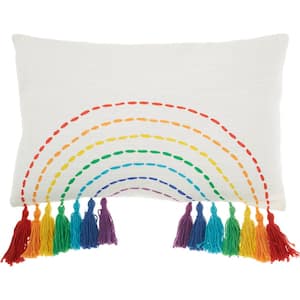 Plush Lines Multicolor 20 in. x 12 in. Rectangle Throw Pillow