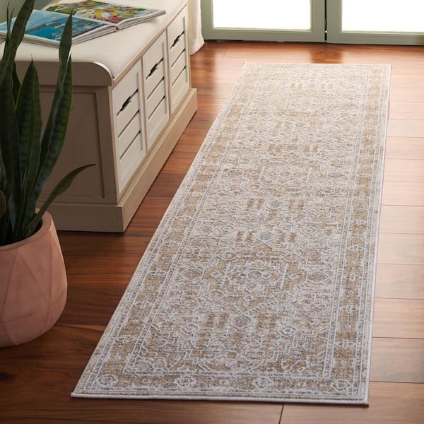 Finley 2 ft. x 10 ft. Beige/Ivory Medallion Runner Rug