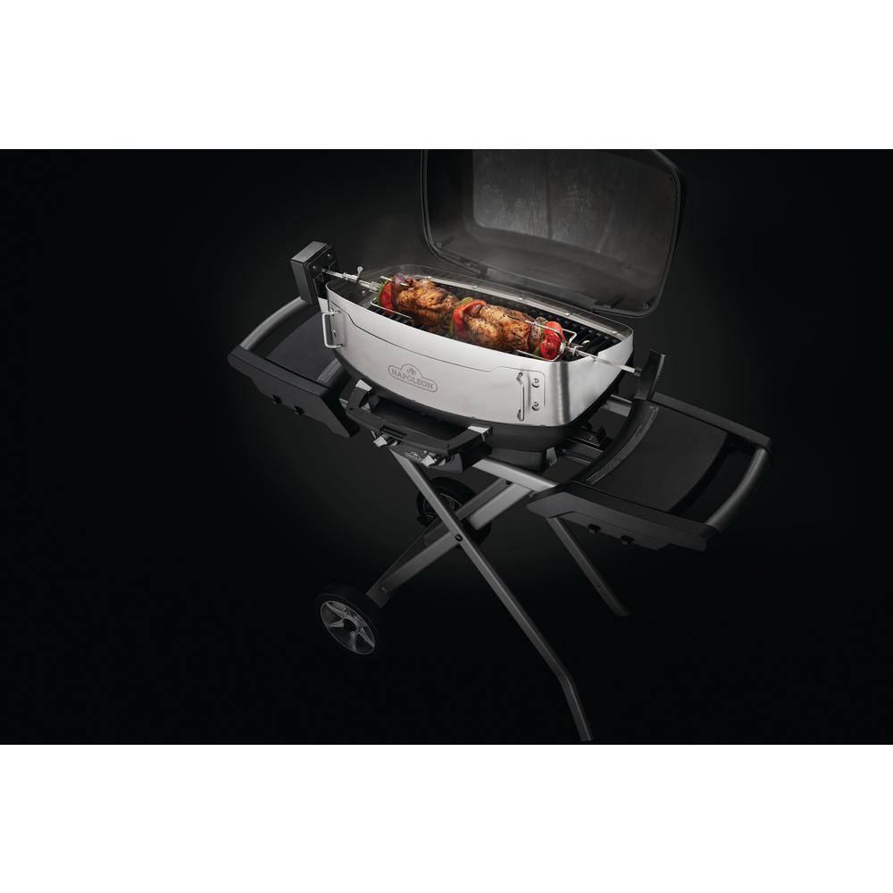 Heavy-Duty Stainless Steel Cordless Rotisserie Kit for Portable Grills