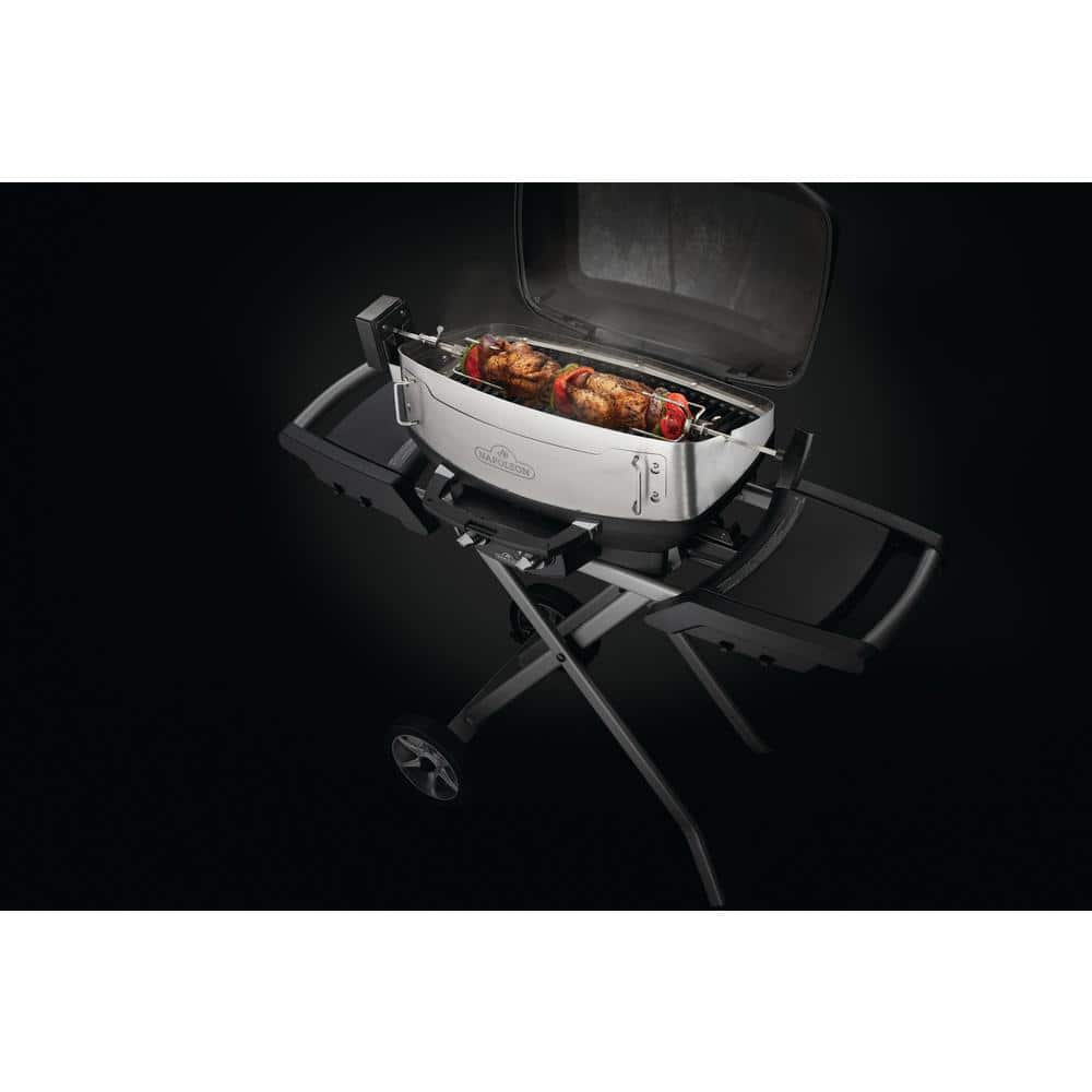 Heavy-Duty Stainless Steel Cordless Rotisserie Kit for Portable Grills