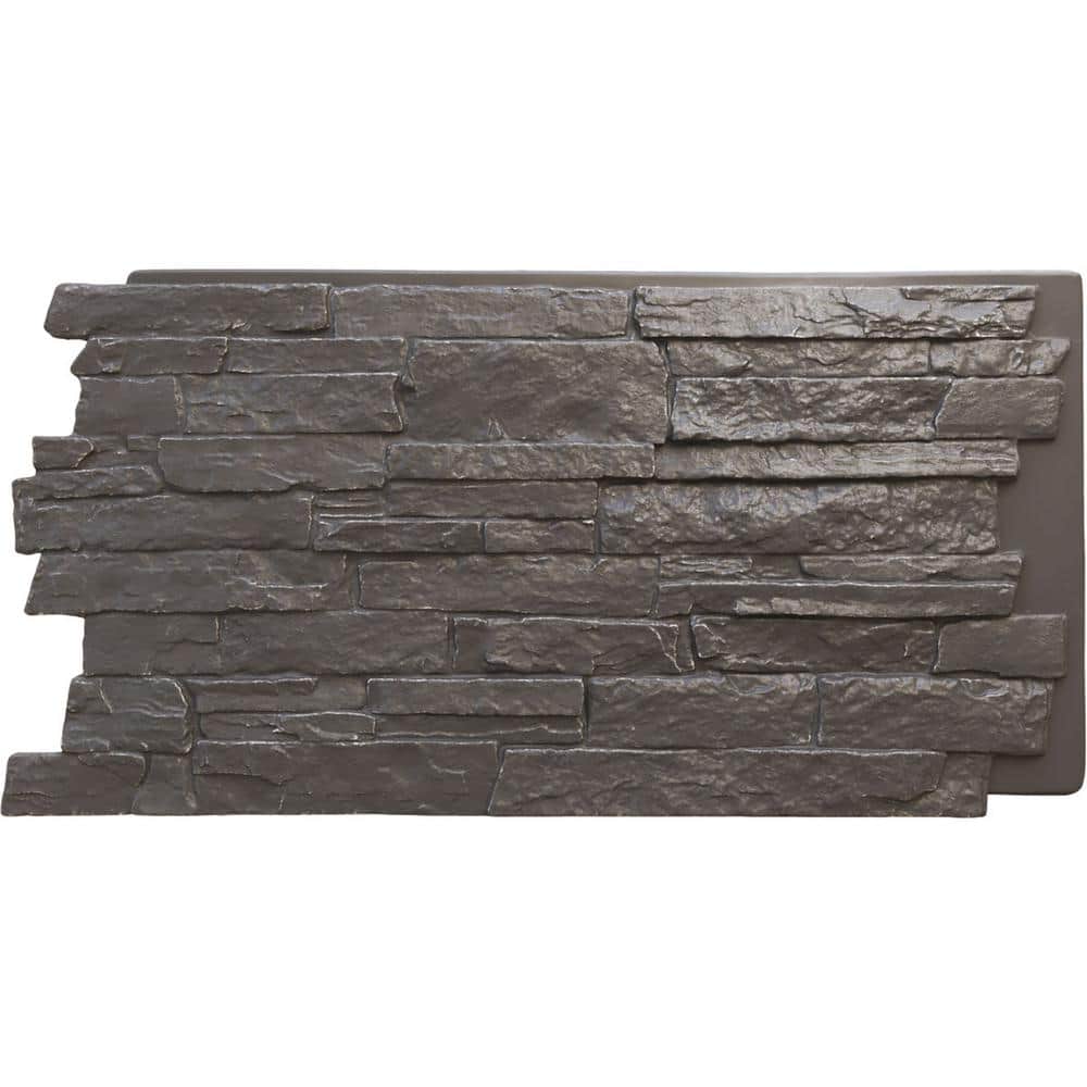 Carbon Ledger Panel-Flat Surface, Black Slate Cultured Stone from