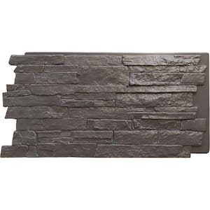 49 in. x 25-1/2 in. Acadia Ledge Stacked Stone, StoneWall Faux Stone Siding Panel