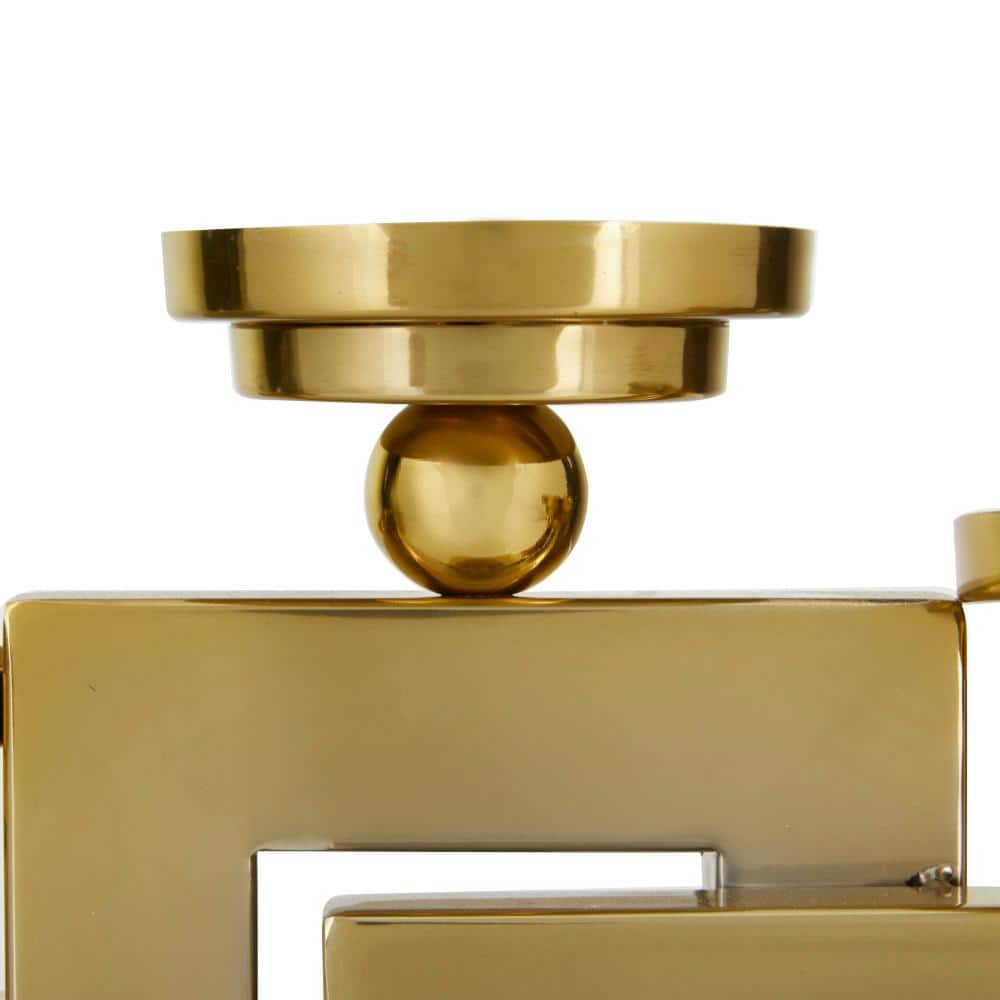 Elegant Gold Stainless Steel 3-Pillar Tabletop Candelabra