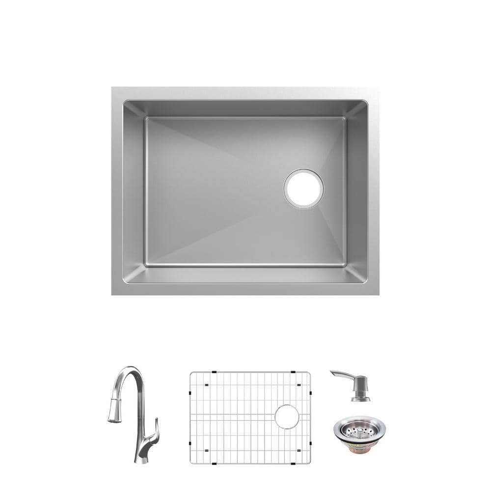 nt   23㎝ Glacier Bay Tight Radius 23 in. Undermount Single Bowl 18