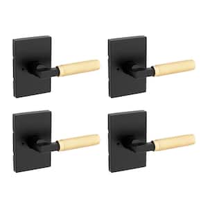 Kwikset Halifax Square Matte Black Bed/Bath Door Handle with Lock
