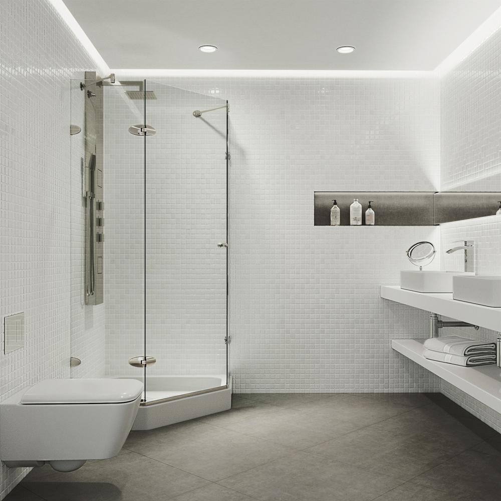 Verona 42" Clear Glass Frameless Neo-Angle Shower Enclosure