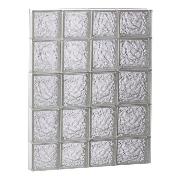 Clearly Secure 25 In X 3475 In X 3125 In Frameless Ice Pattern Non Vented Glass Block 5764