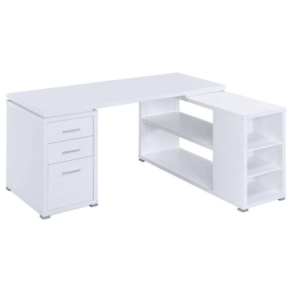 Yvette 60 in. W L-shape White Office Desk price history on PriceWatchPro