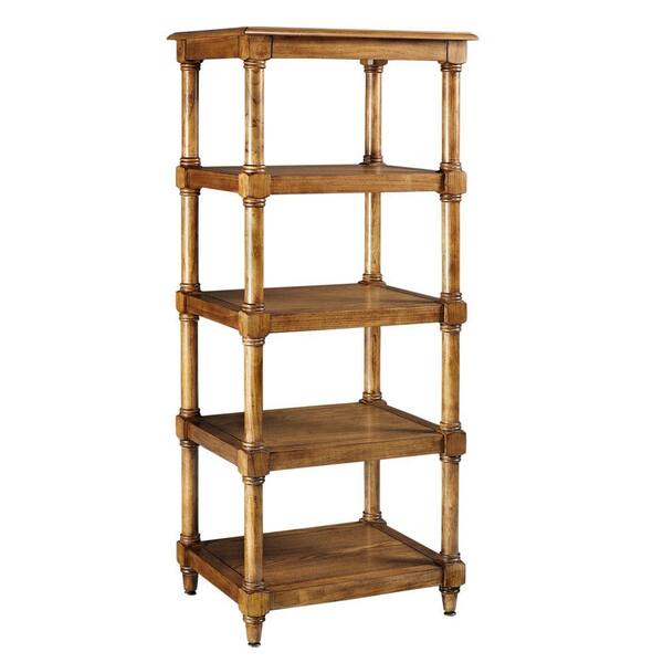 Home Decorators Collection Montaigne 56.5 in. H x 23.5 in. W Linen Tower in Weathered Oak