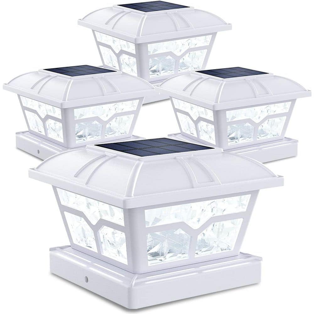 4-Pack Solar Post Cap Lights Outdoor 2 Color Mode 8 LED Seagull Shape Diamond for 4x4 5x5 6x6 Posts Cable Railing System price history on PriceWatchPro