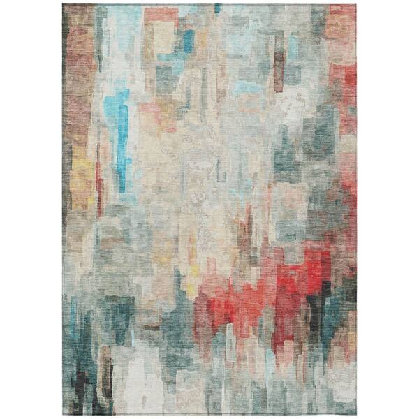 Chantille Machine Washable Indoor/Outdoor Abstract ACN2668 Pearl 5 ft. x 7 ft. 6 in. Area Rug