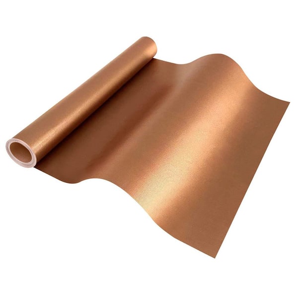 1-Piece Copper Non-Stick BBQ Grill Mat Roll, Cut to Size for Gas Charcoal Electric Grill, 15.75x10FT