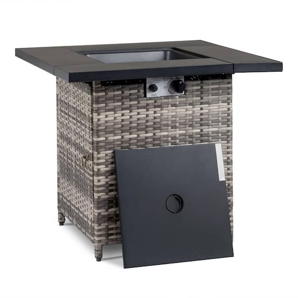 50,000 BTU 28 inch Outdoor Fire Pit Table Rattan