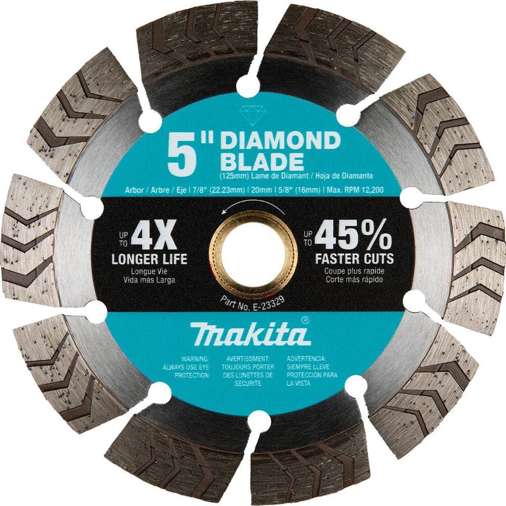 Makita 5 in. Segmented Turbo Rim Diamond Blade for General Purpose E ...