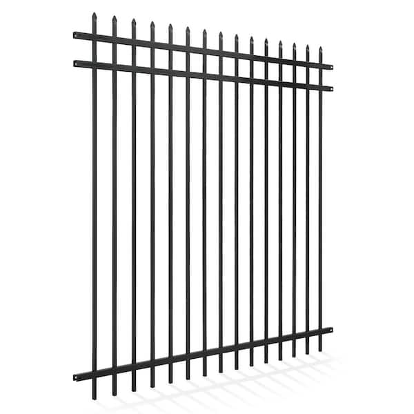 Fencer Wire 6 ft. x 6 ft. Heavy-Duty Steel Spaced Bar Pointed Pinnacle Flat Metal Fence Panel (Single Panel)