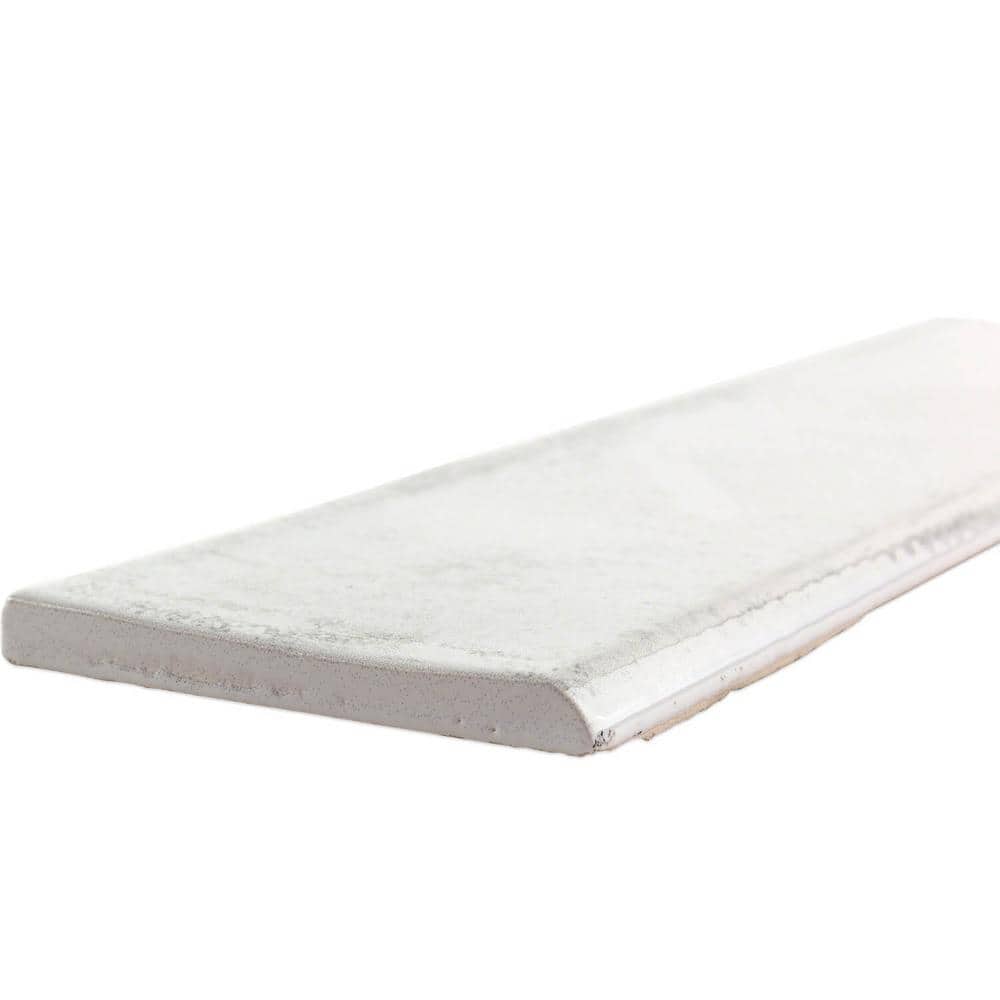 Moze White 3x12 Ceramic Bullnose Tile Trim