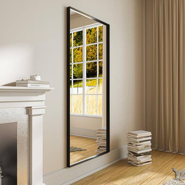 ORGANNICE 32 in. W x 72 in. H Black Aluminum Rectangle Framed