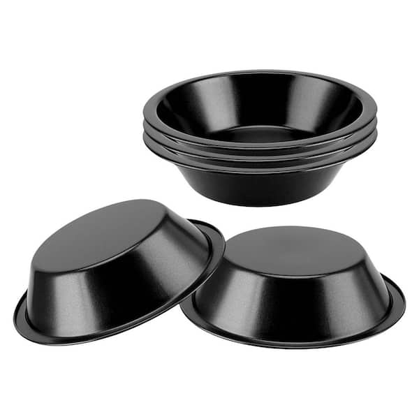 Nonstick 4 Inch Round Carbon Steel Mini Pie Pans Tart Pans Even Heating Easy Release with Rolled Edge 6 Pack