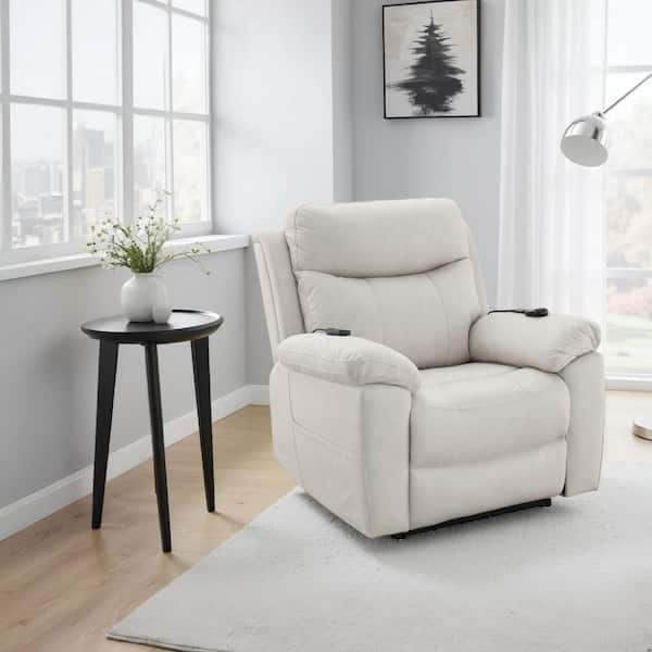 Cheru 38 in. Pillow Top Arm Microfiber Rectangle Shape Sofa in. Ivory