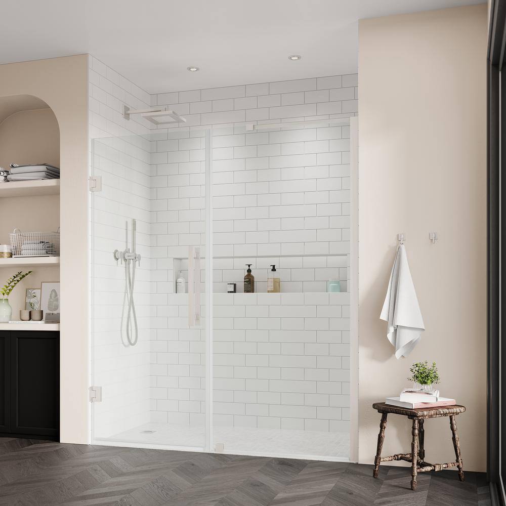 Tampa-Pro Frameless Satin Nickel Shower Kit with Tempered Glass