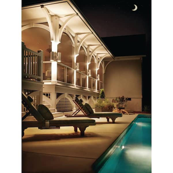 Cylinder Collection 5" White Modern Outdoor Wall Lantern Cylinder Light Up and Down Light Output