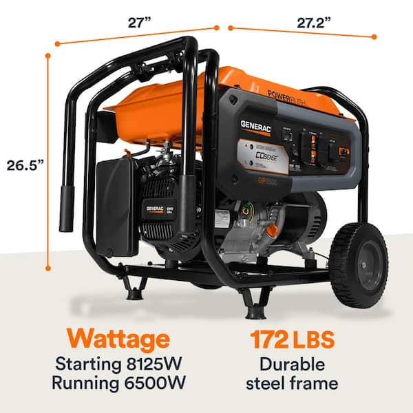 Generac 8125 / 6500-Watt Gasoline Powered Portable Generator with 