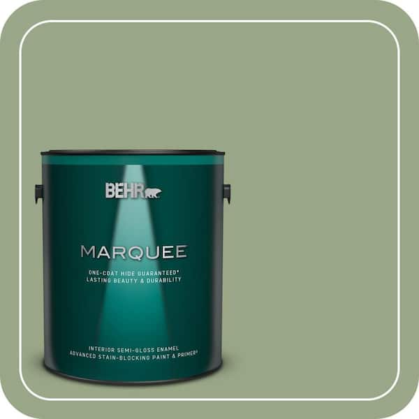 BEHR MARQUEE 1 gal. #MQ6-51 Fern Leaf One-Coat Hide Semi-Gloss Enamel Interior Paint & Primer