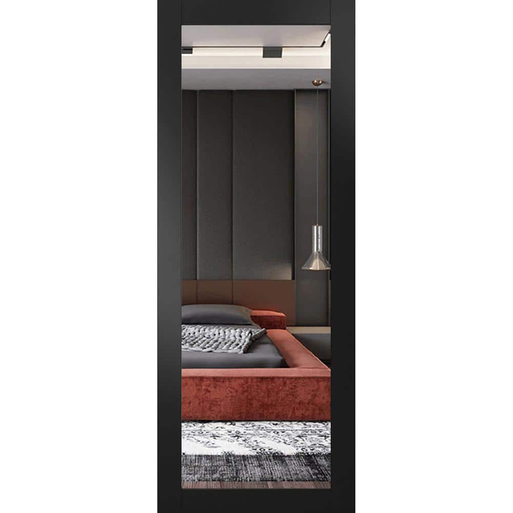28 in. x 30 in. Solid Wood Mirrored glass Black Matte Interior Door Slab price history on PriceWatchPro