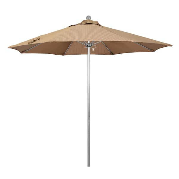 California Umbrella 9 ft. Silver Aluminum Commercial Market Patio ...