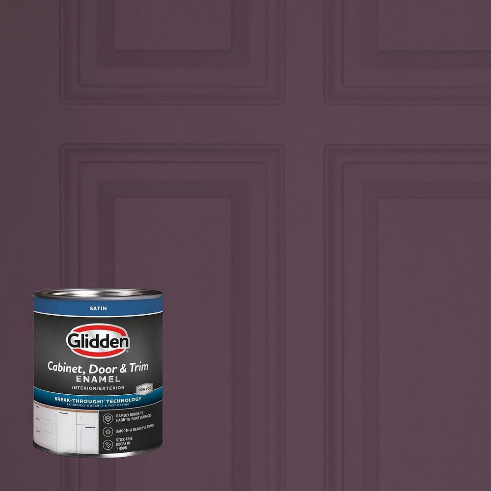Glidden 1 qt. PPG1046-7 Purple Basil Satin Door, Trim and Cabinet