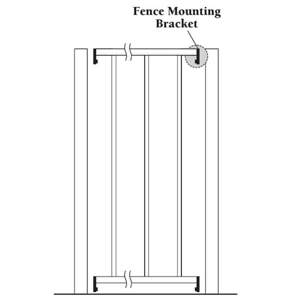 US Door and Fence 1 in. Black Fence Mounting Bracket Square Rails (4-Pack)