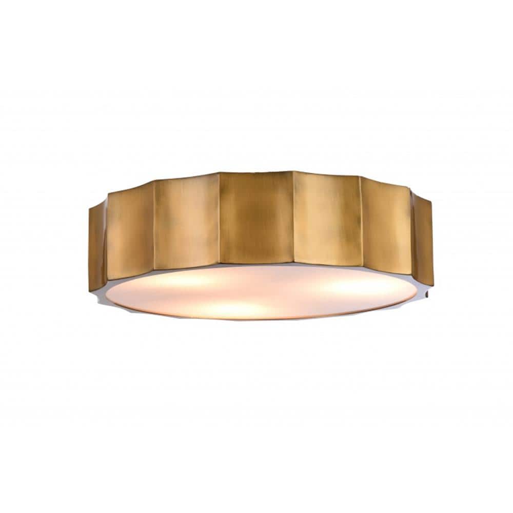 Ariya I 15.7 in. Brass Flush Mount